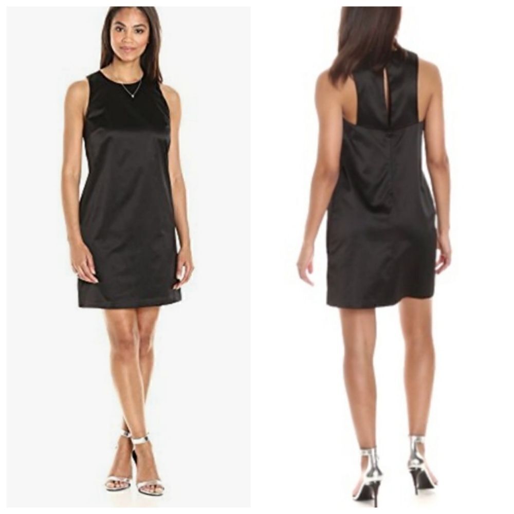 Paris Sunday Black Sleeveless Shift Dress w/Keyhole Back
